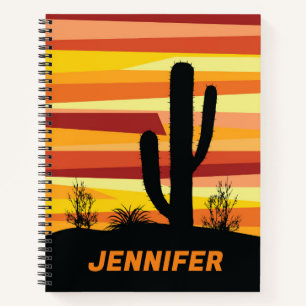 Geometric desert sunset notebook