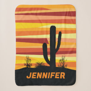Geometric desert sunset sherpa blanket