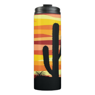 Geometric desert sunset thermal tumbler