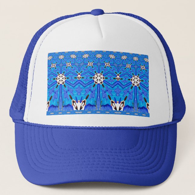 geometric design blue hat (Front)