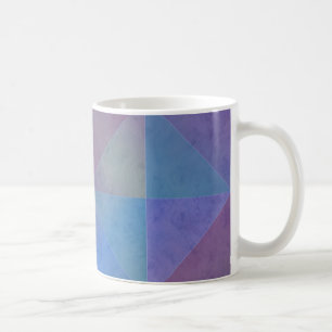 Geometric Design Blue Purple Watercolor Triangles Coffee Mug