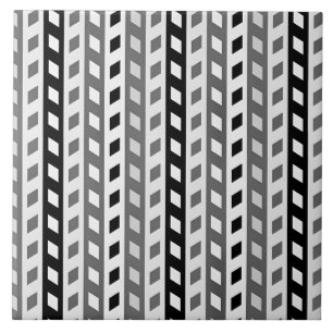 Geometric Design, gray, black, white, Ceramic Tile