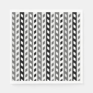 Geometric Design, gray, black, white, Napkin
