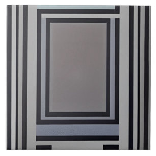 Geometric design interlocking rectangles ceramic tile