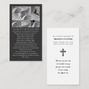 Geometric Design St Francios Prayer White Grey Business Card