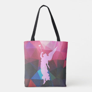 Geometric Design Trumpet Playing Angel Tote Bag