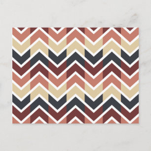 Geometric Designs Colour Wine, Teal, Beige, Salmon Postcard