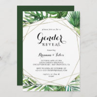 Geometric Destination Tropical Gender Reveal Party