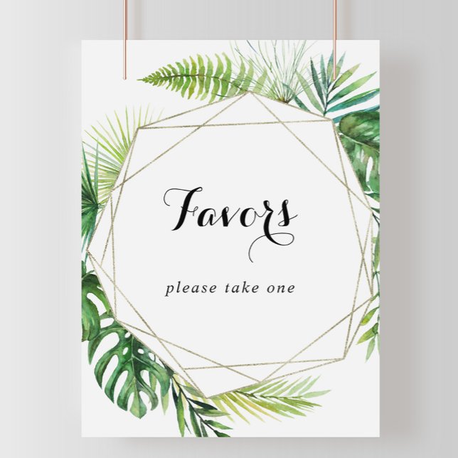 Geometric Destination Tropical Green Favours Sign (Creator Uploaded)