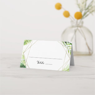 Geometric Destination Tropical Wedding Place Card