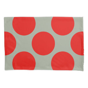 Geometric Diagonal Red Polka Dots on any Colour Pillowcase