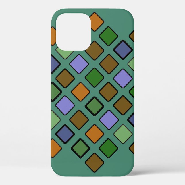 Geometric Diagonal Squares Mixed Case-Mate iPhone Case (Back)
