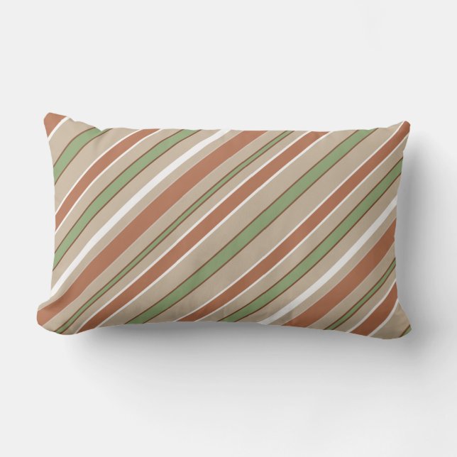 Geometric Diagonal Stripes with any Colour Lumbar Cushion (Front)