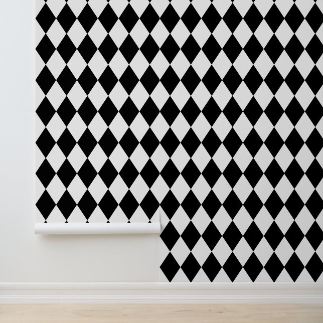 Geometric Diamond Black White Jester Wallpaper (Application)