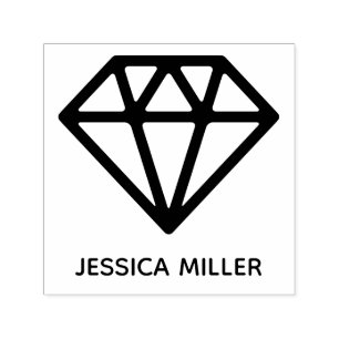 Geometric Diamond Custom Name Self-inking Stamp