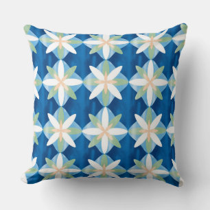 Geometric diamond flowers cushion