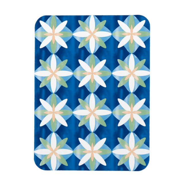 Geometric diamond flowers magnet (Vertical)