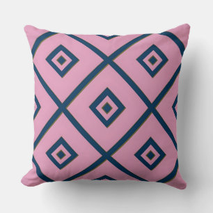 Geometric Diamond Grid Pattern Cushion