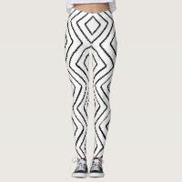 Geometric Diamond Pattern Black and White Design