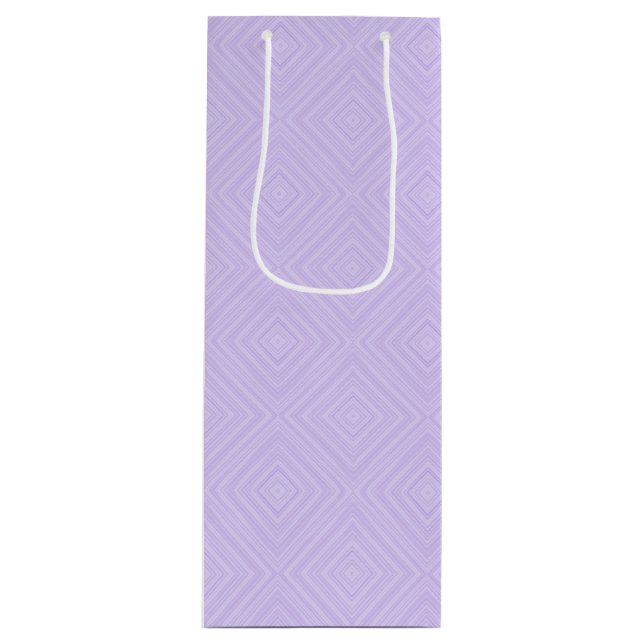 Geometric Diamond Purple Lilac Wine Gift Bag (Front)