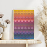 Geometric Diamond Shapes in Muted Rainbow Colors Poster<br><div class="desc">Geometric Diamond Shapes in Muted Rainbow Colors</div>