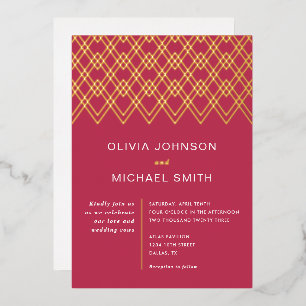 Geometric Diamonds Magenta Wedding