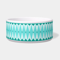 Geometric Diamonds & Starbursts Ceramic Pet Bowl