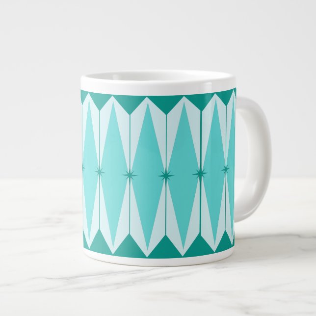 Geometric Diamonds & Starbursts Jumbo Mug (Front Right)