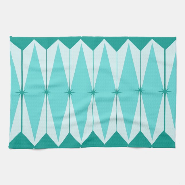 Geometric Diamonds & Starbursts Kitchen Towel (Horizontal)