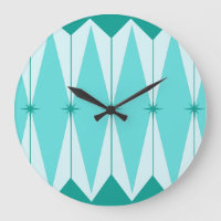 Geometric Diamonds & Starbursts Round Wall Clock