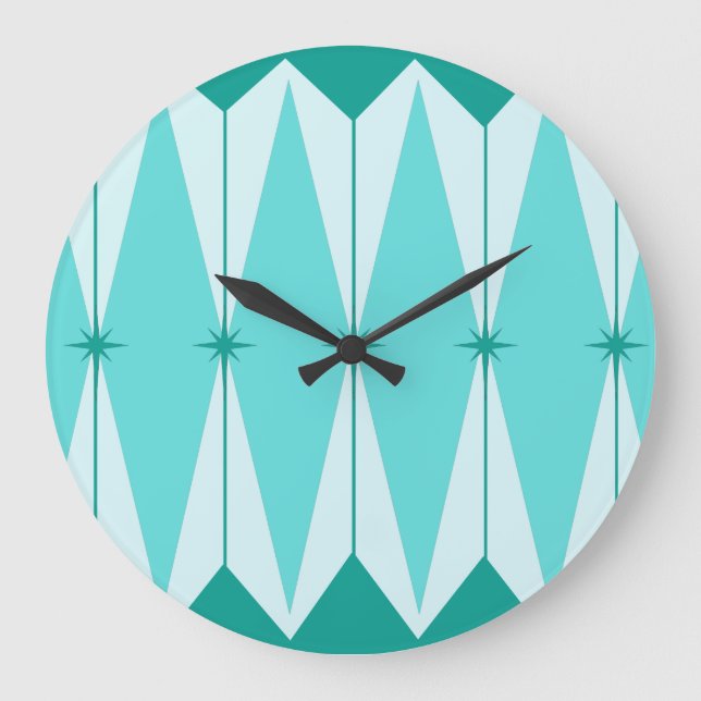 Geometric Diamonds & Starbursts Round Wall Clock (Front)