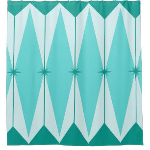 Geometric Diamonds & Starbursts Shower Curtain