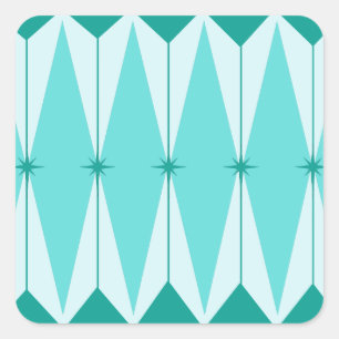 Geometric Diamonds & Starbursts Square Stickers