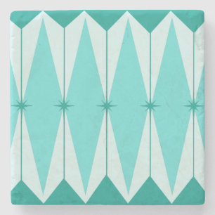 Geometric Diamonds & Starbursts Stone Coaster
