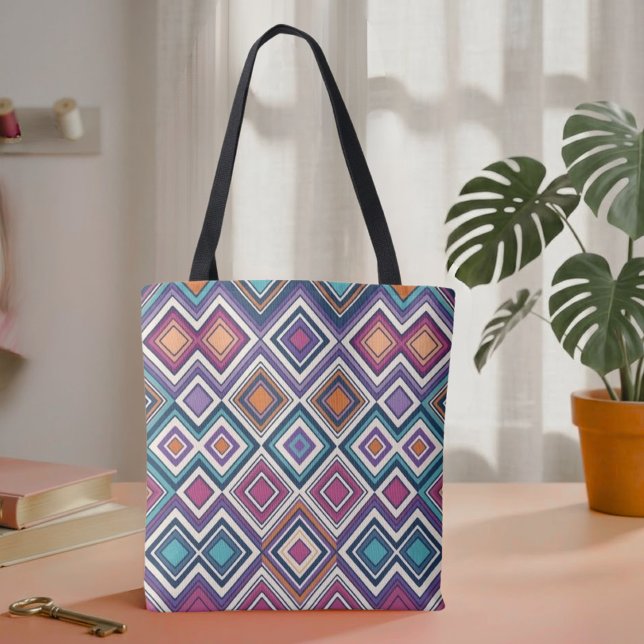 Geometric Diamonds Tote Bag (Creator Uploaded)