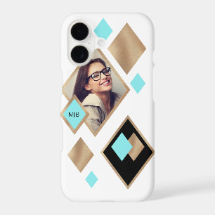Geometric Diamonds with Photo and Monogram