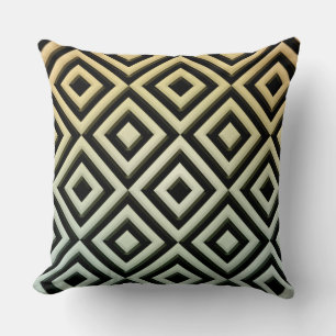 Geometric Diamonds Yellow & Green Cushion