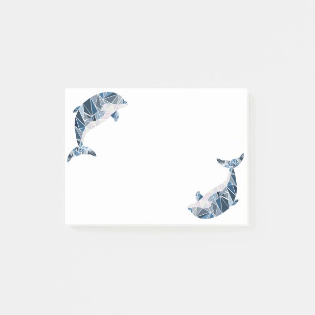 Geometric dolphin post-it notes (Front)
