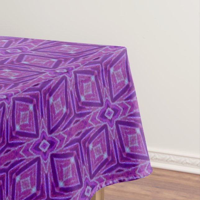Geometric Doodle in shades of Purple Tablecloth (In Situ)