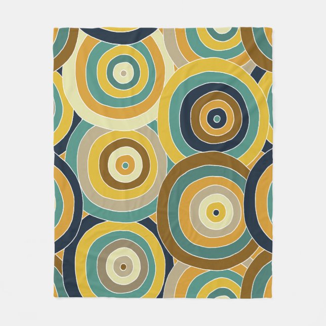 Geometric Doodle: Vibrant Seamless Background Fleece Blanket (Front)