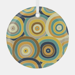 Geometric Doodle: Vibrant Seamless Background Glass Tree Decoration