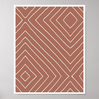 Geometric Doodles Clay Rust Poster