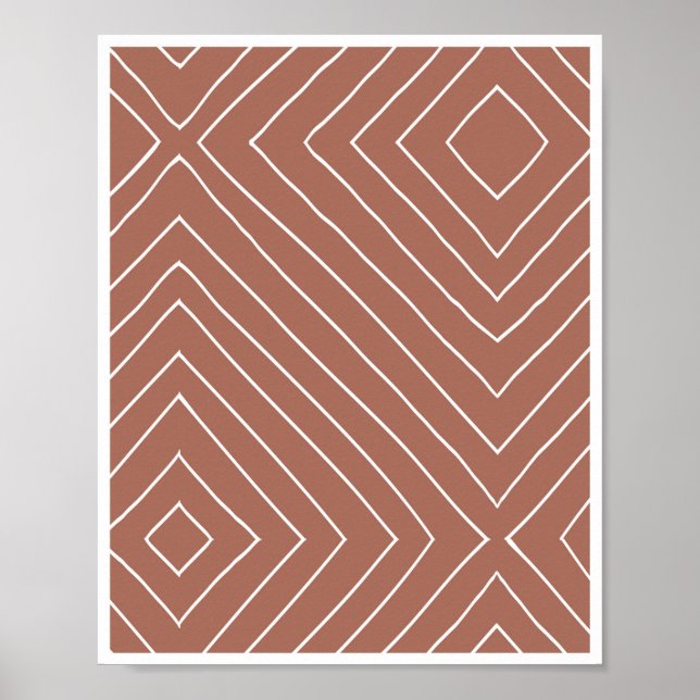 Geometric Doodles Clay Rust Poster (Front)