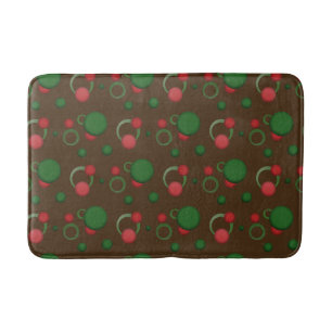 Geometric Dots Circles Retro Pattern on any Colour Bath Mat