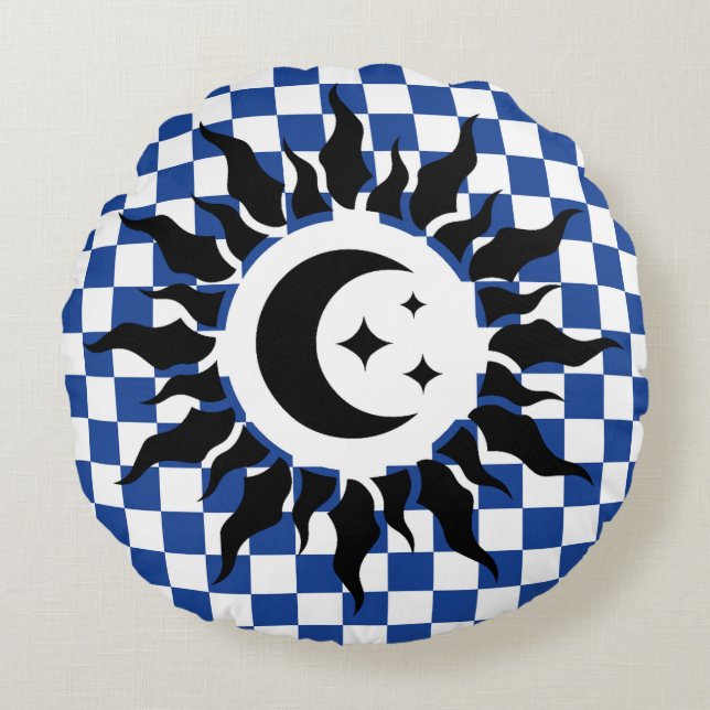 geometric drawing ItalianFreaks Round Cushion (Front)