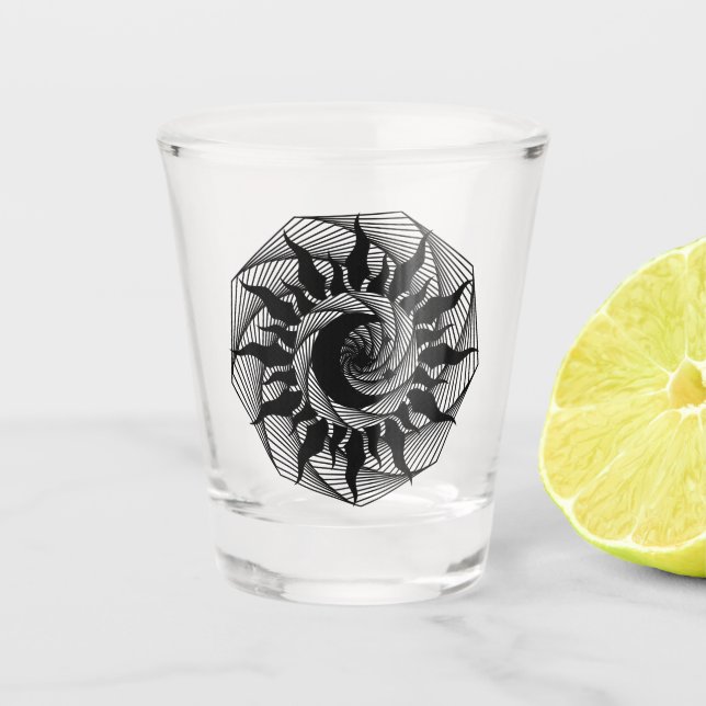 geometric drawing  shot glass (Front)