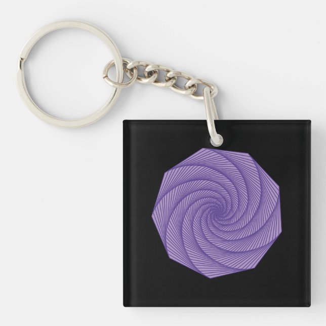 geometric drawing Violet Key Ring (Front)