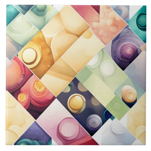 Geometric Drops Ceramic Tile (Front)