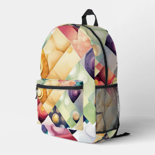 Geometric Drops Printed Backpack