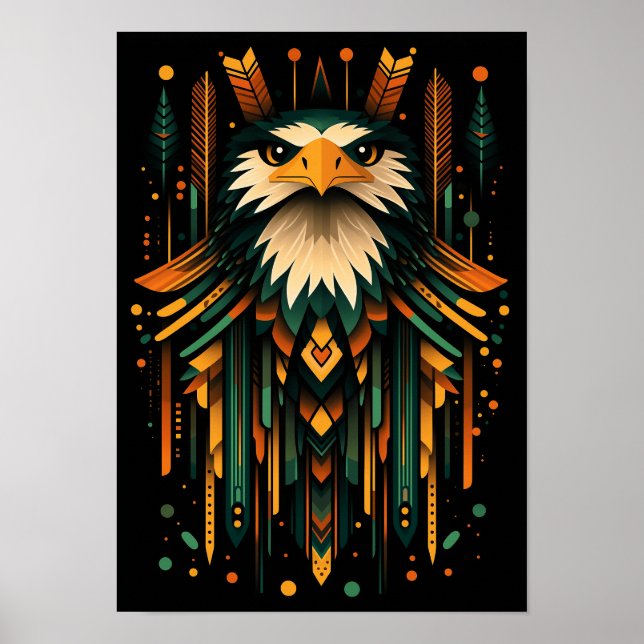 Geometric Eagle Illustration Poster (Front)